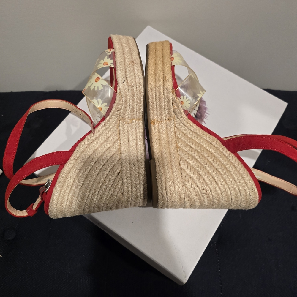 Jessica Simpson Red Wedge Sandals - Picture 5 of 9